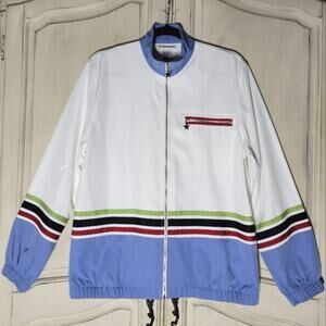VTG Alfred Dunner Retro Striped Womens Lightweight Windbreaker Track Jacket✨️10